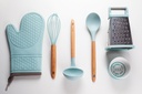 WATER BLUE SPAGUETTI SPOON W| WOODEN HANDLE