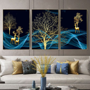 GOLDEN TWO DEER WALL ART 