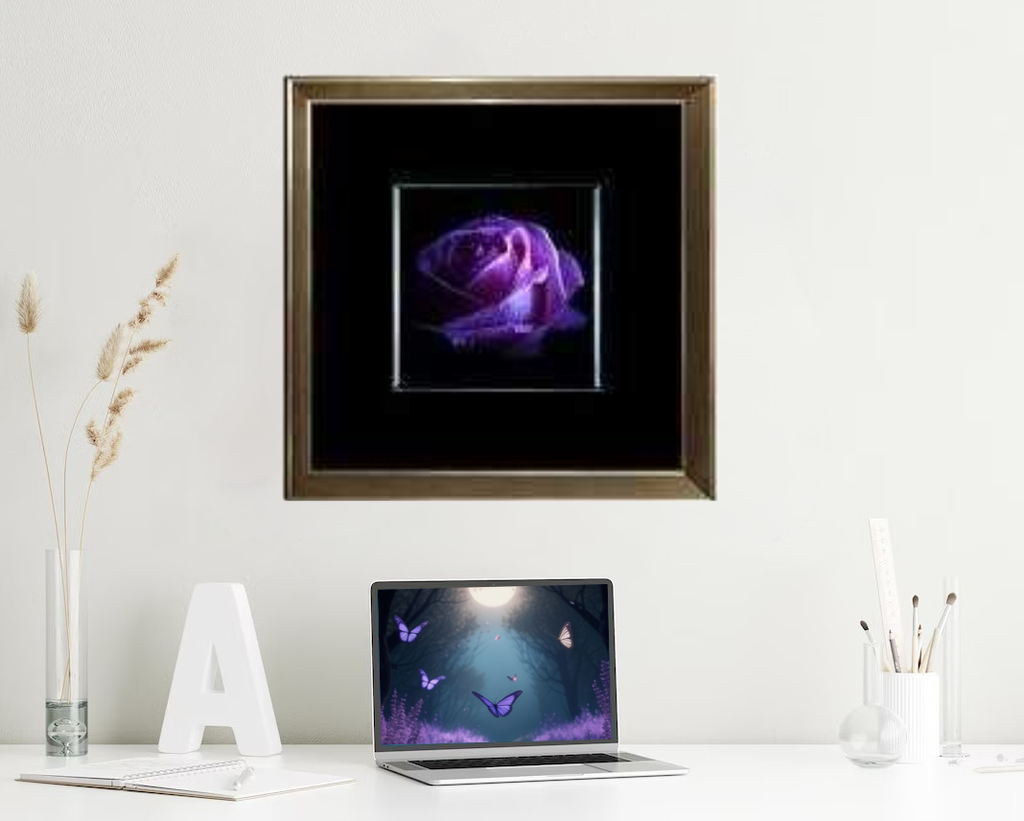 PURPLE ROSE WALL ART