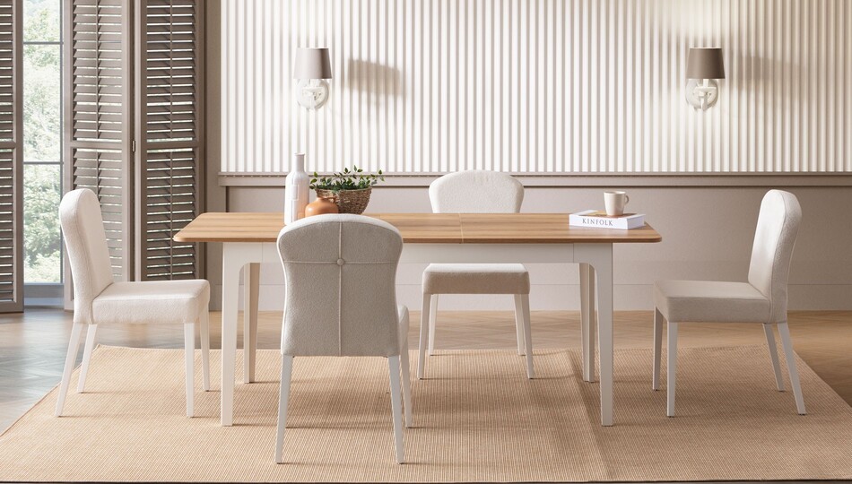 M COUNTRY 6 SEATS DINING TABLE SET