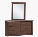 TWENTIETH DRESSER AND MIRROR 6 DAWER