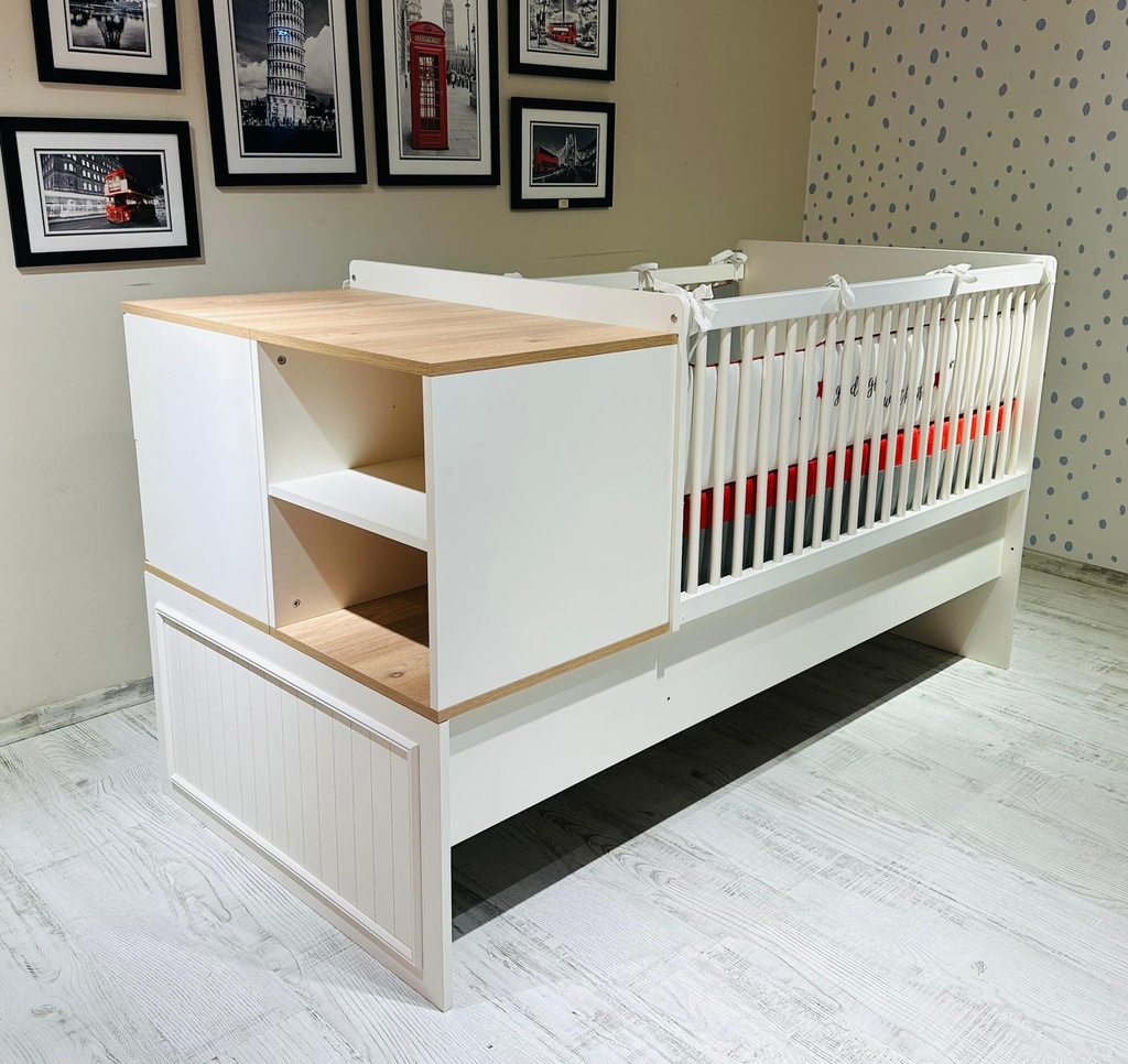 MONTE CONVERTIBLE BABY BED WITH PULL OUT BED 80X130