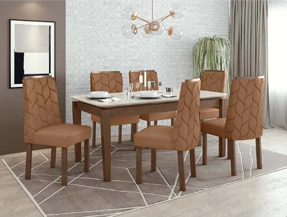 ARIES DINING TABLE WITH GLASS TOP