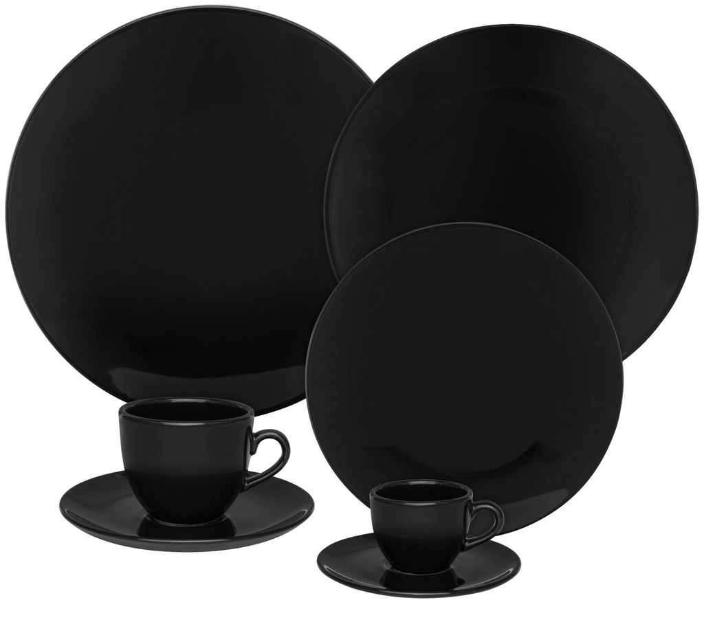 42 PCS COUP BLACK DINNER/TEA/COFFEE SET