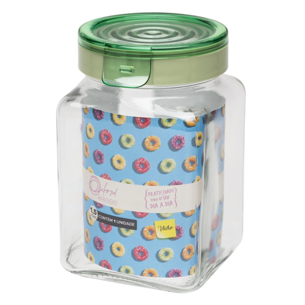 MENTA SQUARE GLASS JAR 1500 ML