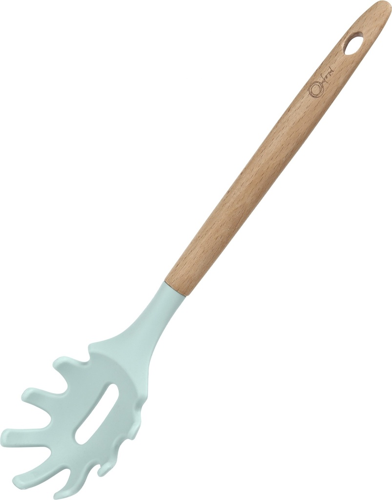 WATER BLUE SPAGUETTI SPOON W| WOODEN HANDLE