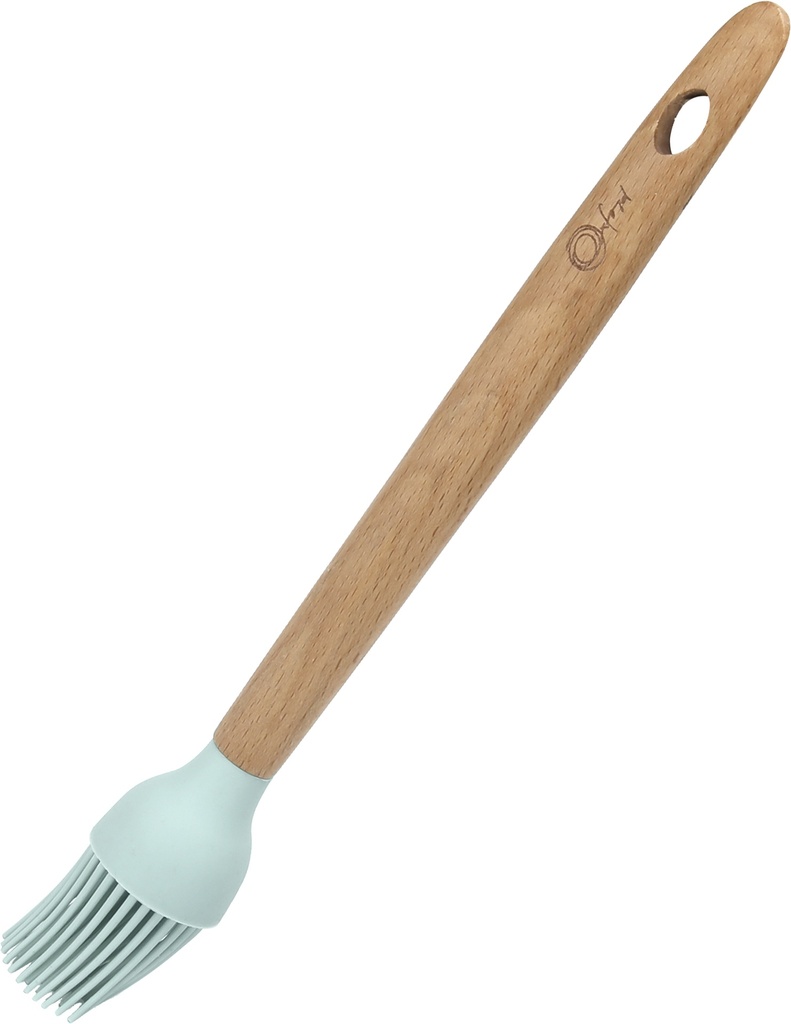 WATER BLUE ROUND CULINARY BRUSH W|WOODEN HANDLE