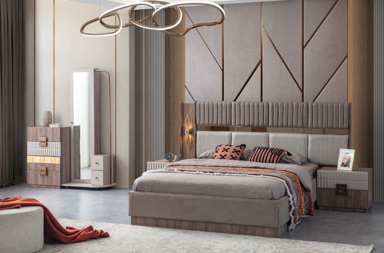 LOTUS  QUEEN BEDROOM SET WT WARDROBE