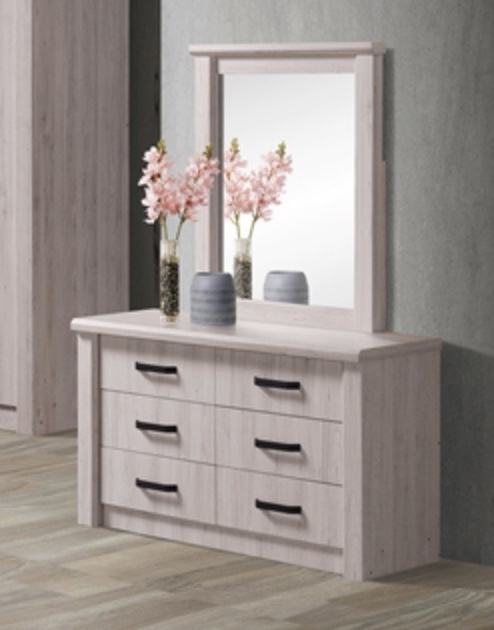 MEDLEY 6 DRAWERS CHEST 339 &amp; MIRROR