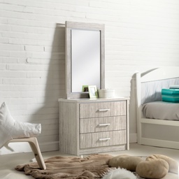 [A0840200001] TROY 3 CHEST OF DRAWER &amp; MIRROR 1205