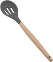 NONSTICK KITCHEN UTENSILS - SILICONE SLOTTED SPOON WITH WOODEN HANDLE