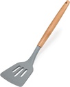 NONSTICK KITCHEN UTENSILS - SILICONE SLOTTED SPATULA WITH WOODEN HANDLE