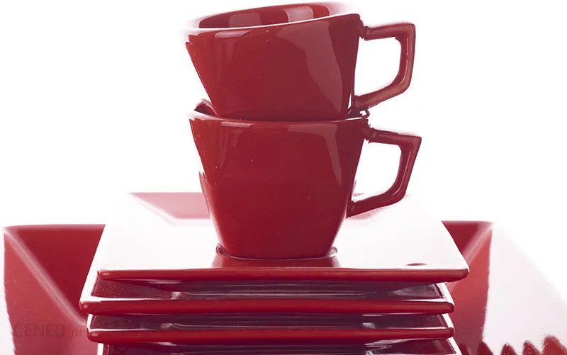 QUARTIER RED COFFEE CUP WITH SAUCER
