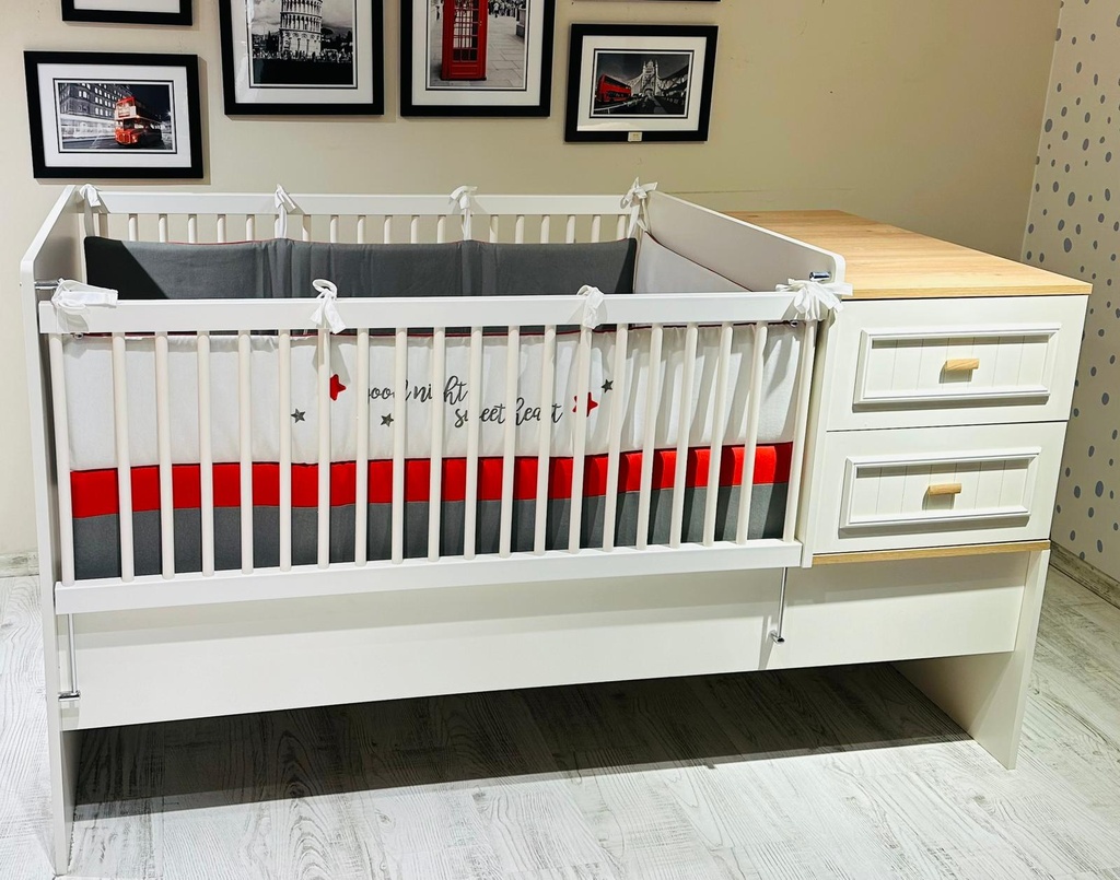 [A0530300029] MONTE CONVERTIBLE BABY BED 80X130
