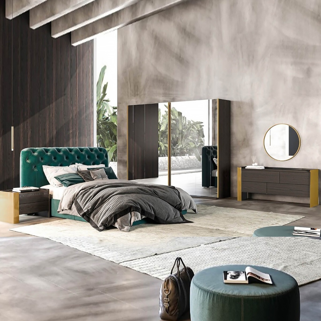 [A000103K00045] MILAN BAVYERA KING BEDROOM SET WITHOUT WARDROBE