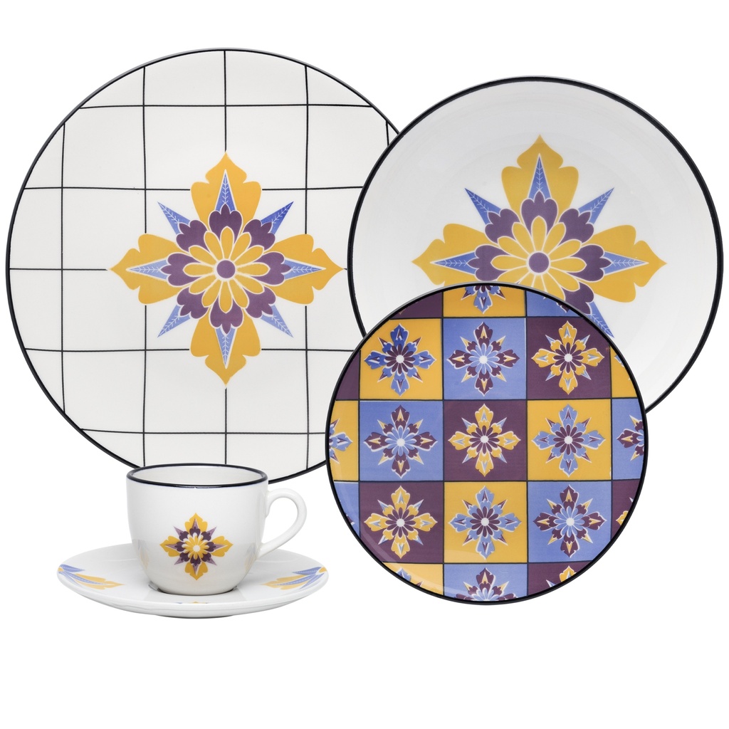 [Z0740400216] 20 PCS COUP GRID DINNER/TEA SET