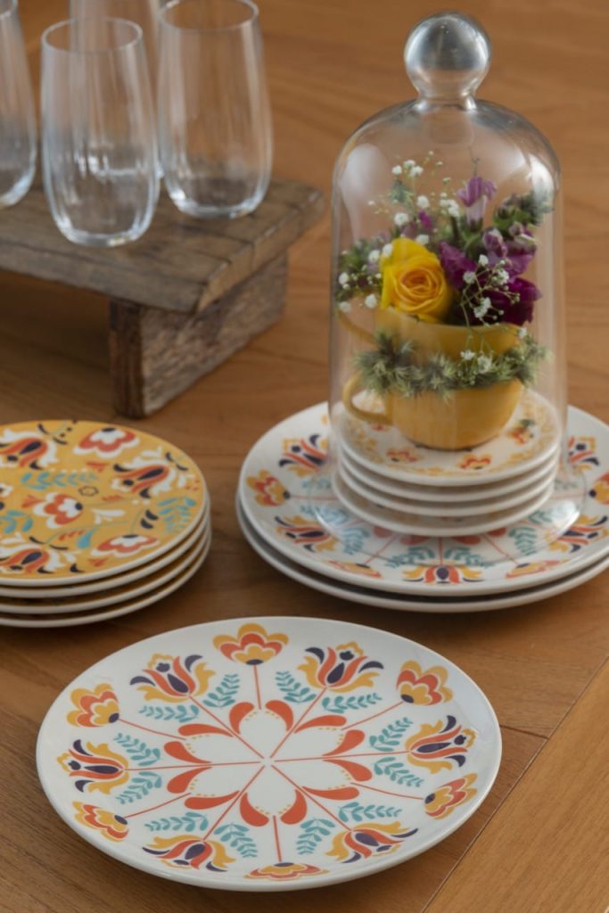 [Z0740400329] 30 PCS UNNI FLOWERS  DINNER|TEA SET