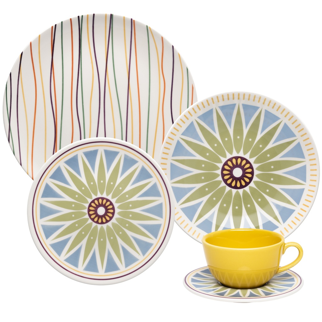 [Z0740400346] 20 PCS UNNI RAINBOW DINNER|TEA SET