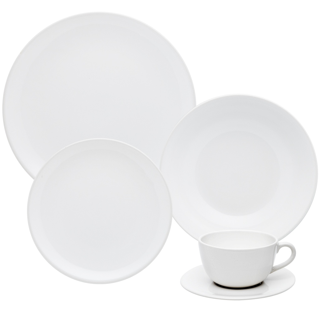 [Z0740400349] 20 PCS UNNI WHITE DINNER|TEA SET