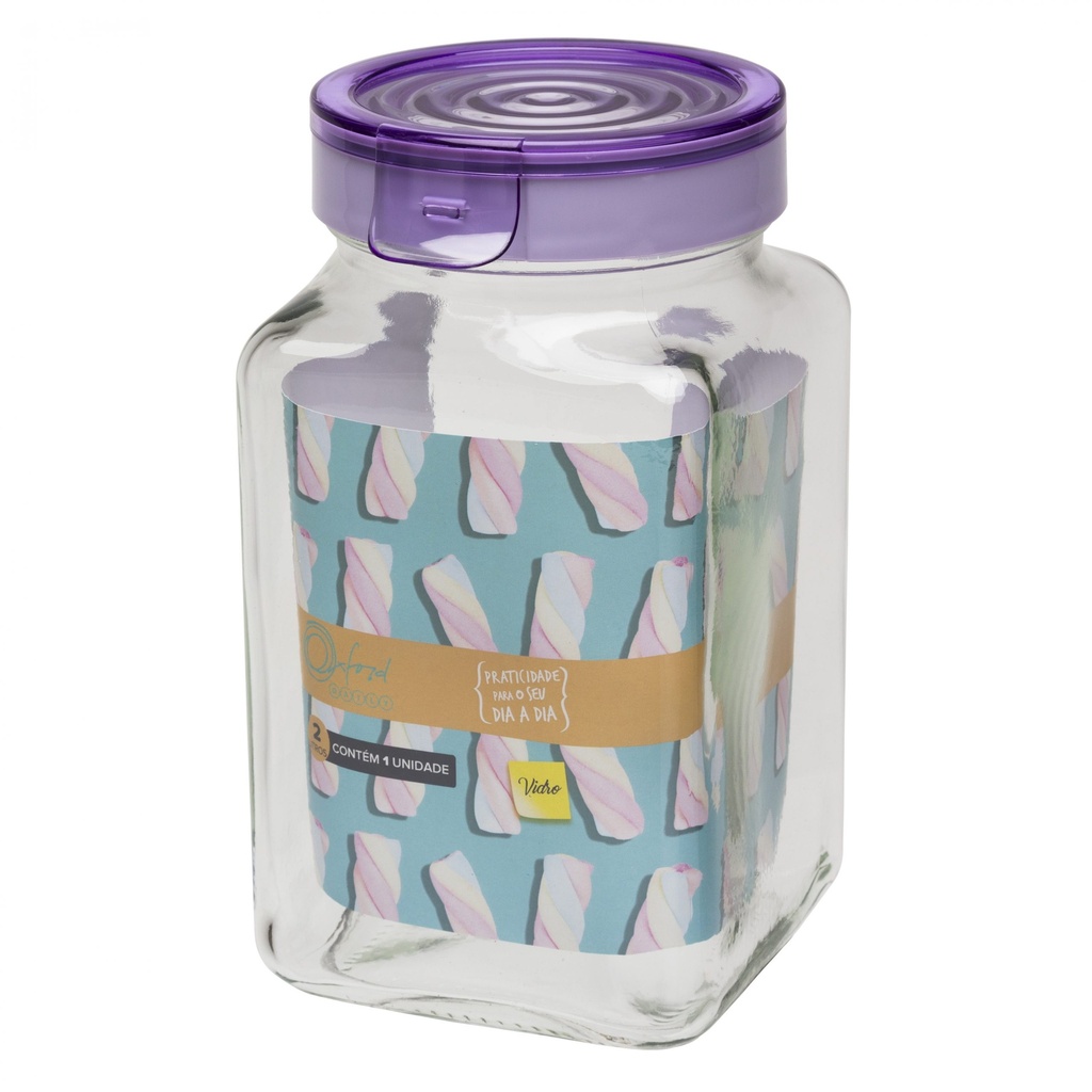 [Z0740400421] LAVANDA SQUARE GLASS JAR 2000 ML