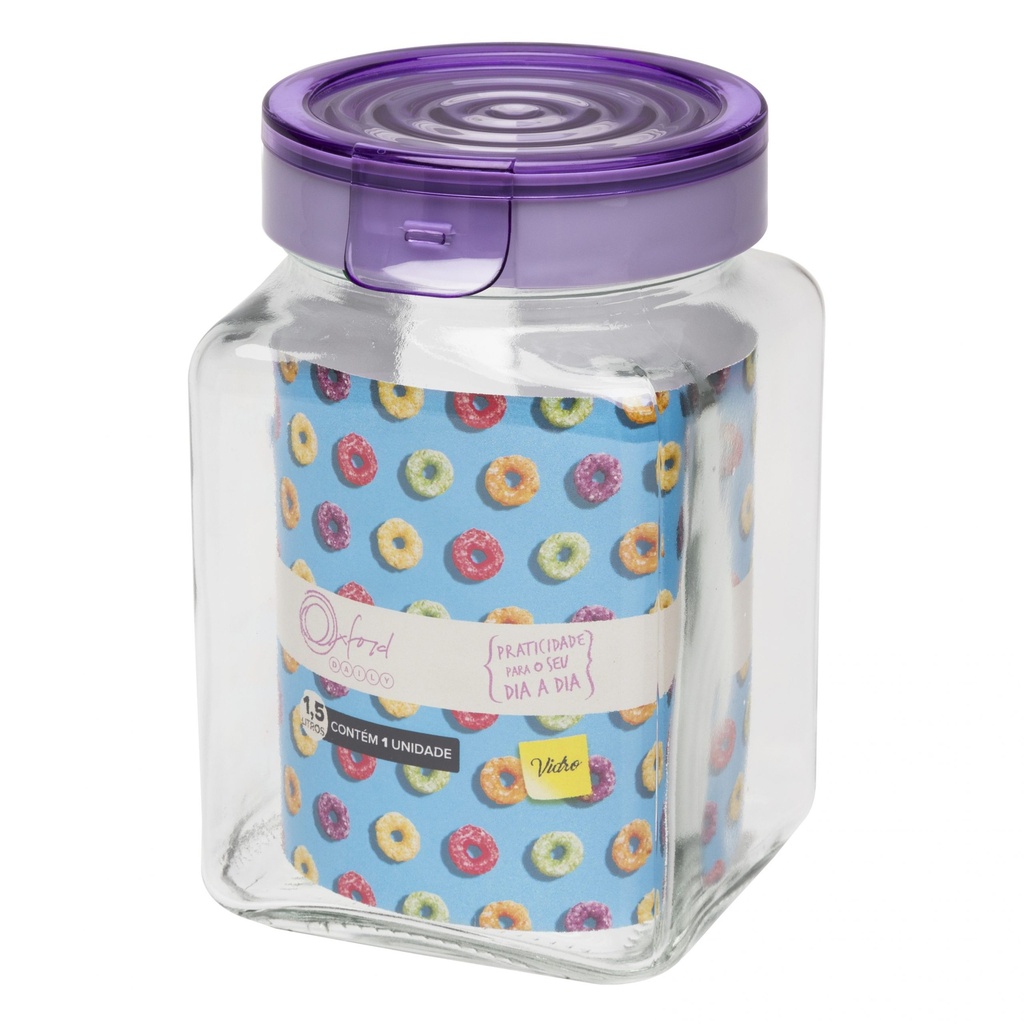 [Z0740400422] LAVANDA SQUARE GLASS JAR 1500 ML