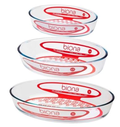 [Z0810400040] 3 PCS BOROSILICATE GLASS ROASTER SET W