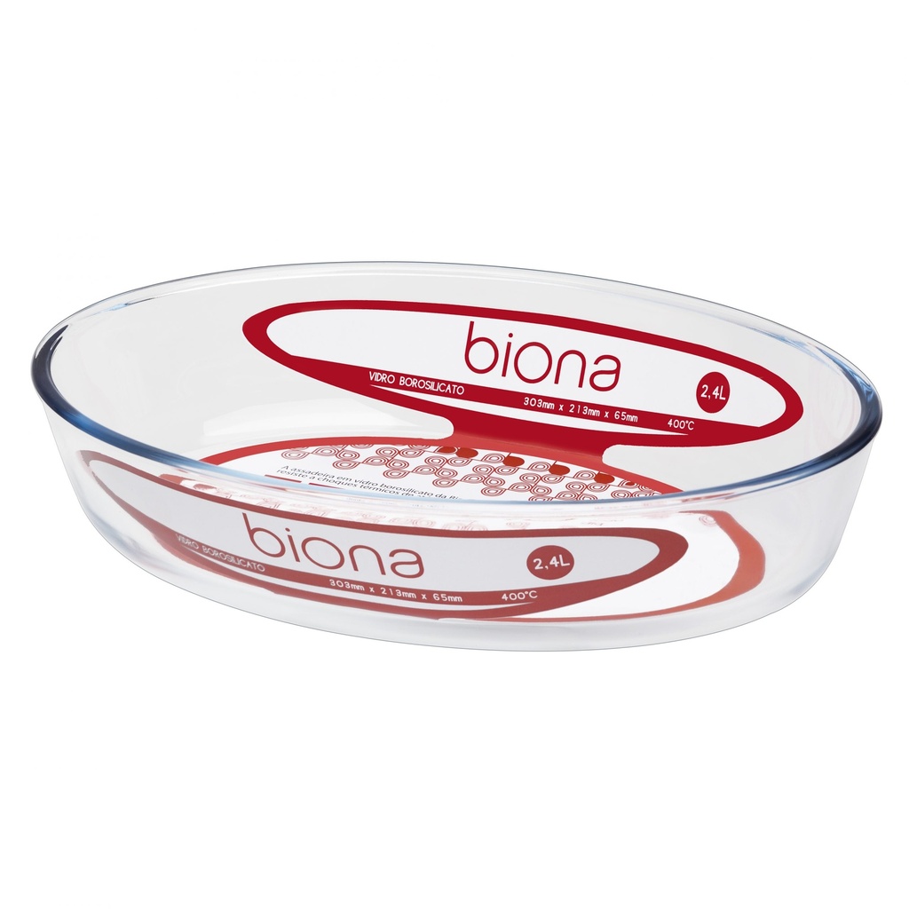 [Z0810400038] BOROSILICATE GLASS OVAL ROASTER 2400ML