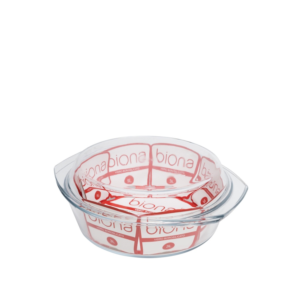 [Z0810400034] BARKER TEMPERED ROUND GLASS W| Lid 3000 ML
