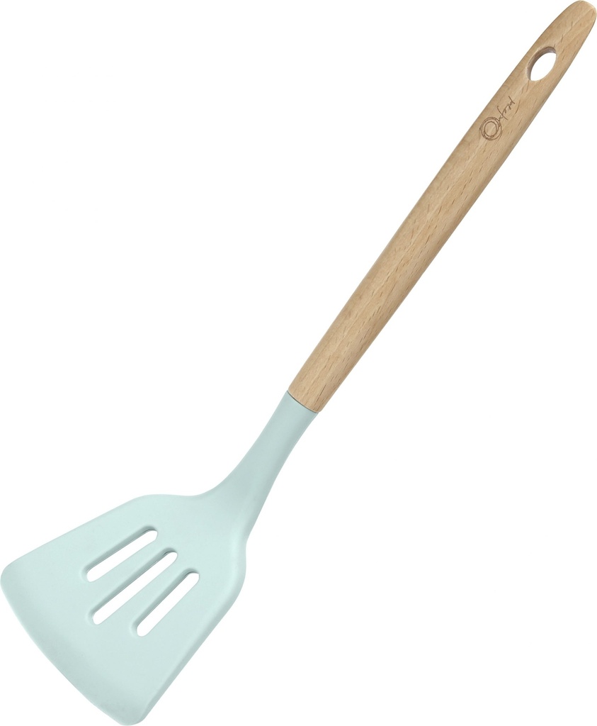 [Z0770400008] WATER BLUE POKED SPATULA W| WOODEN HANDLE