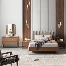[A000103K000109] WOOD QUEEN BEDROOM 160 CM WITHOUT WARDROBE