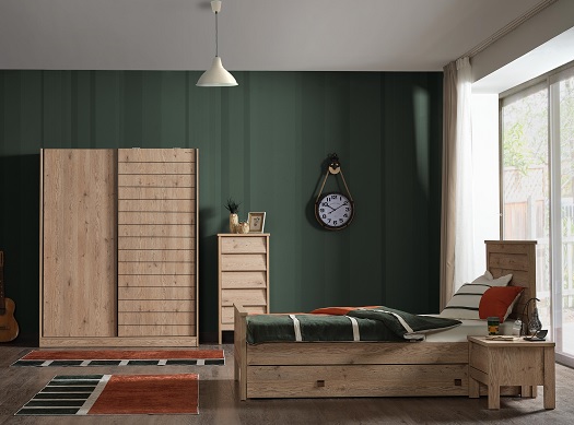 [A000303T00058] PETRA SINGLE BEDROOM SET 3 PCS
