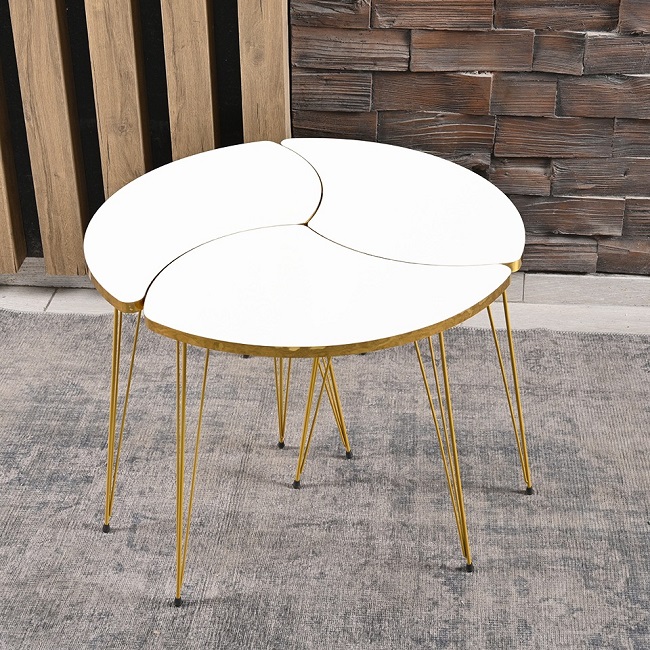 [D0250300153] LAURA COFFEE TABLE SETS 3 PCS