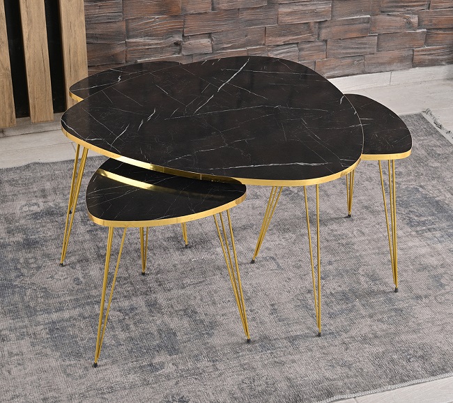 [D0250300159] BRITTANY NESTING TABLE 4 PCS