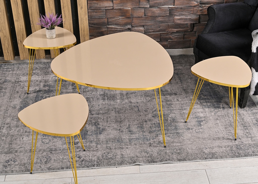 [D0250300160] BRITTANY NESTING TABLE 4 PCS