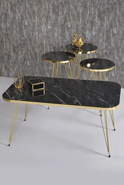 [D0250300163] JULIAN COFFEE TABLE SET 4 PCS