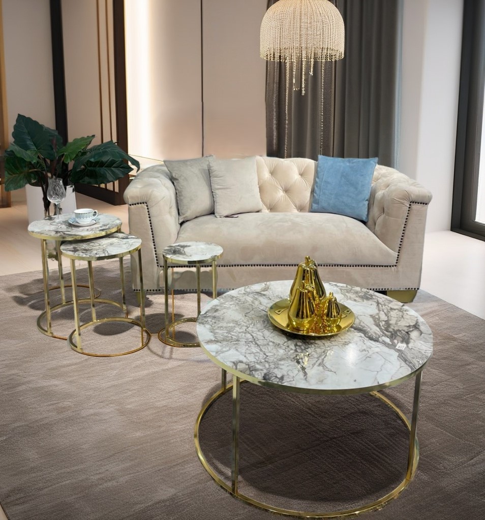 [D0250300174] ROLLS COFFEE TABLE SETS 4 PCS