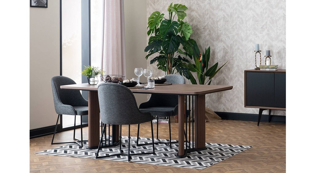 [B00250300112] POLO 6 SEATS DINING TABLE SET