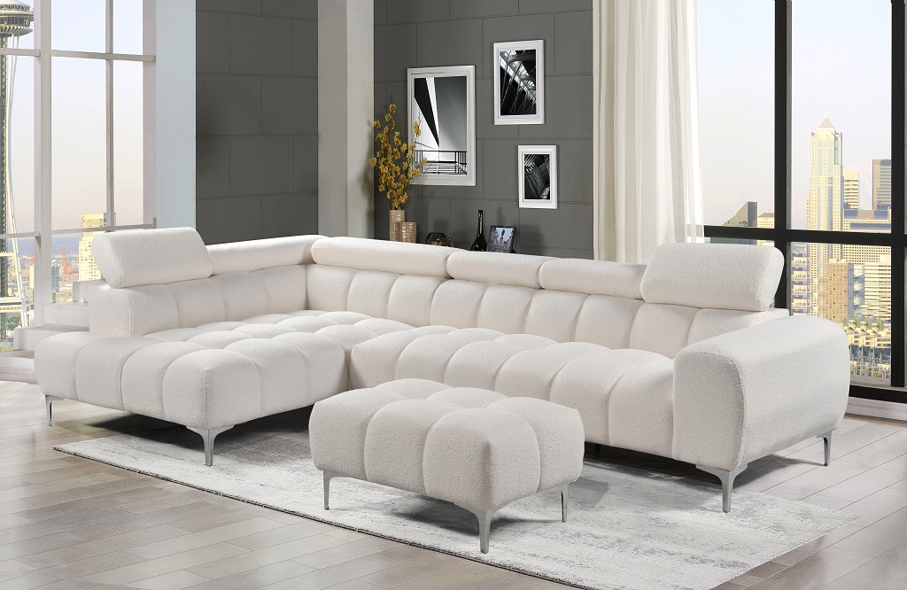 [C0550100121] LUCCA RHF CORNER SOFA WITH OTTOMAN