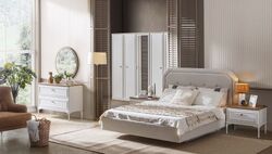 [A00040300024] M COUNTRY QUEEN BEDROOM SET 160 CM WITHOUT WARDROBE