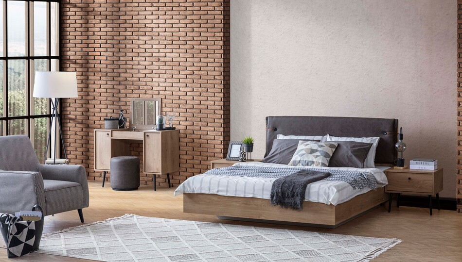 [A00040300028] PLUS G QUEEN BEDROOM SET 160 CM WITHOUT WARDROBE