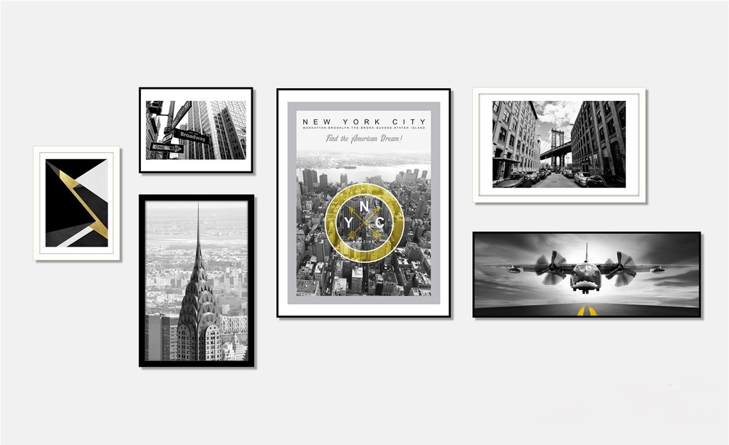 [X0010100317] RISKY WALL ART SET 6 PCS