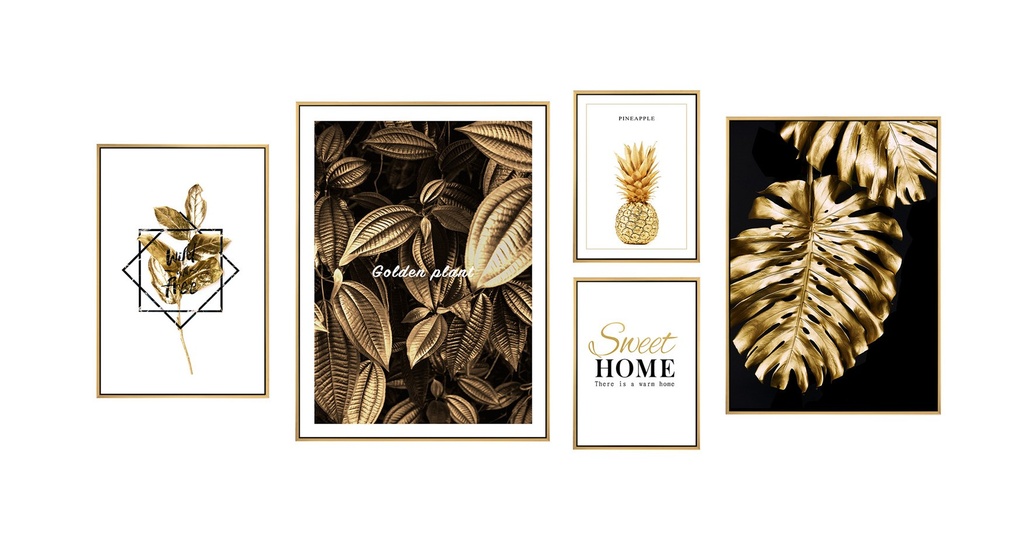 [X0010100318] KETTY WALL ART SET 5 PCS