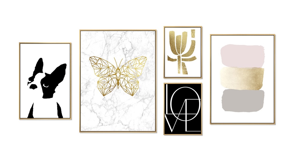 [X0010100321] MISTY WALL ART SET 5 PCS
