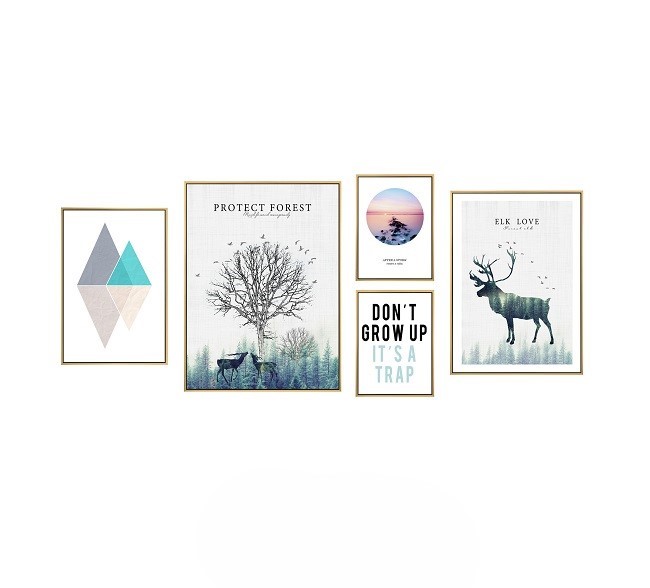 [X0010100322]  FIDEL WALL ART SET 5 PCS