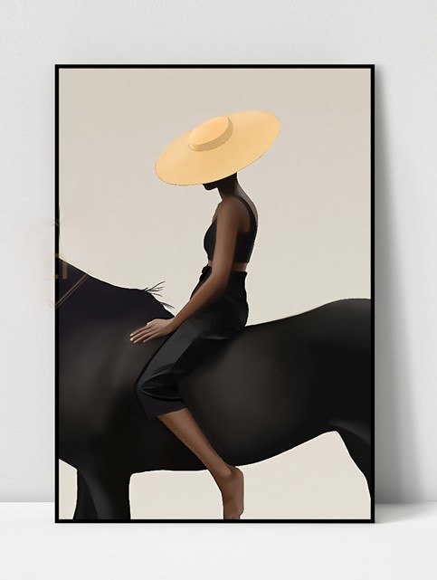 [X0010100361] LADY HOURSE WALL ART  