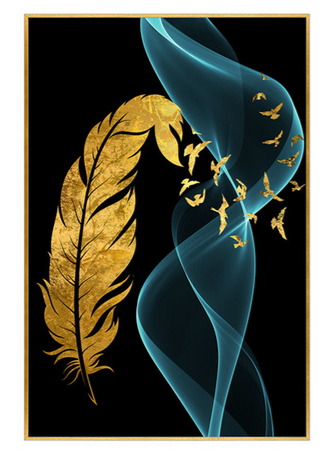 [X0010100382] GOLDEN FEATHER 03 WALL ART 