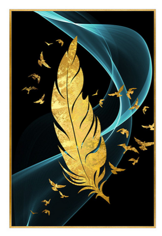 [X0010100383] GOLDEN FEATHER 04 WALL ART 