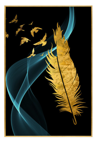 [X0010100384] GOLDEN FEATHER 07 WALL ART 