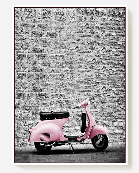 [X0010100389] PINK MOTOR WALL ART 
