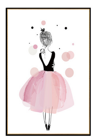 [X0010100393] HAPPY GIRL WALL ART 